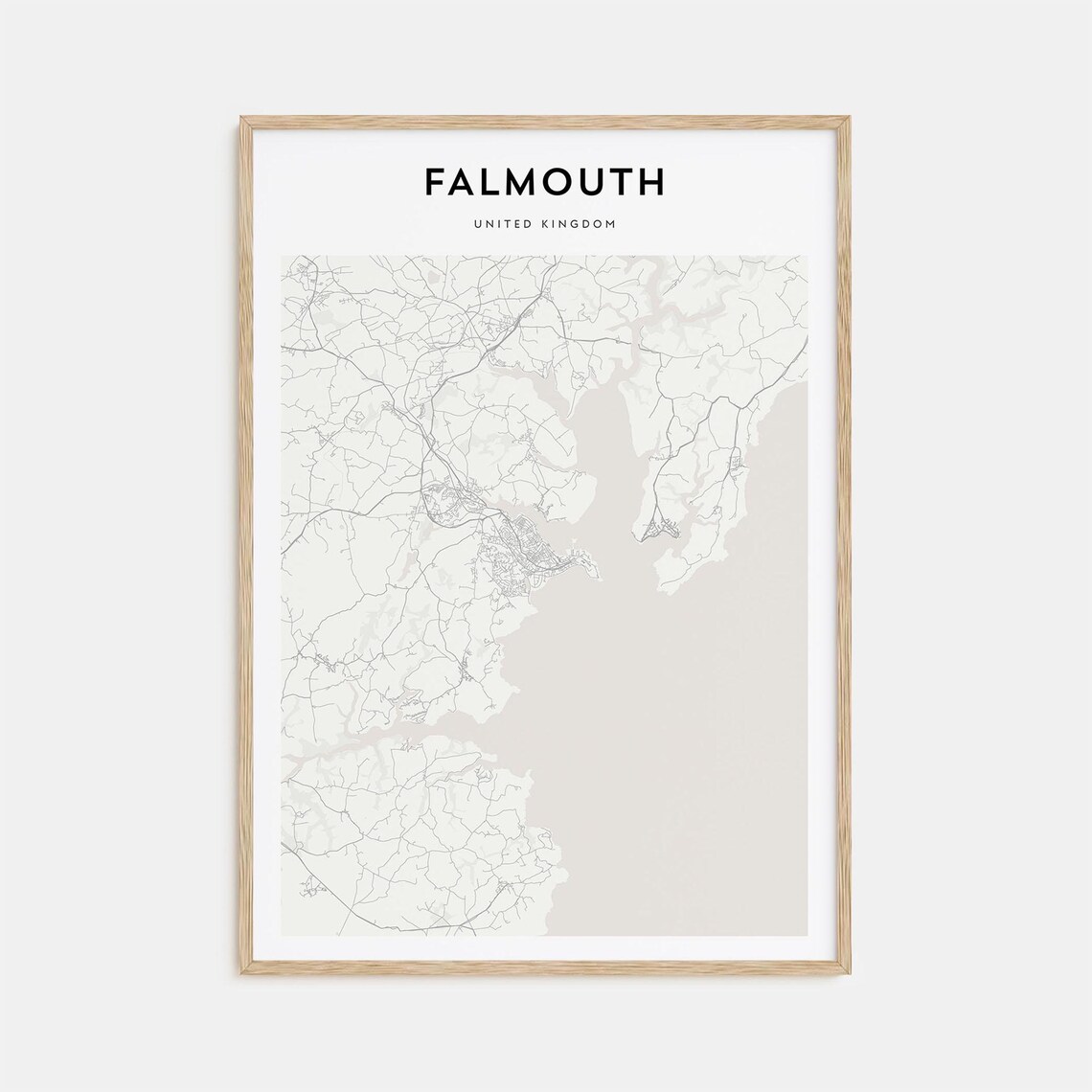 Falmouth United Kingdom Minimalist Street Map Poster City Decor