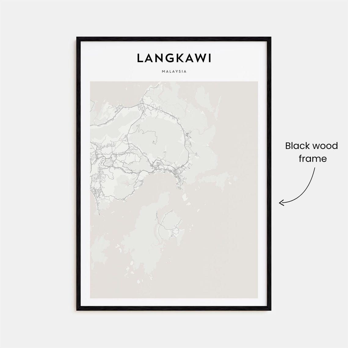Langkawi Malaysia Island Archipelago Minimalist Street Map Poster - Image 3