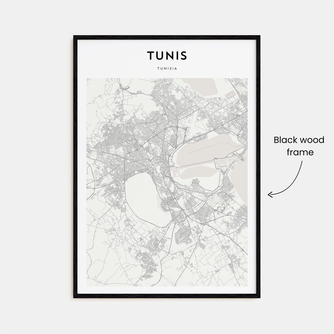 Tunis Tunisia Modern Minimalist City Street Map Travel Art Poster - Image 3