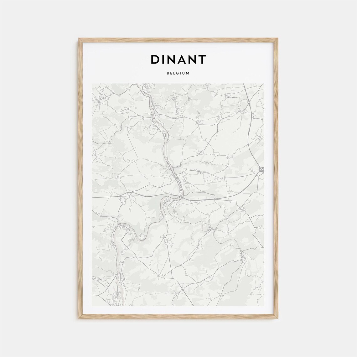 Dinant Belgium Modern Minimalist City Street Map Travel Poster