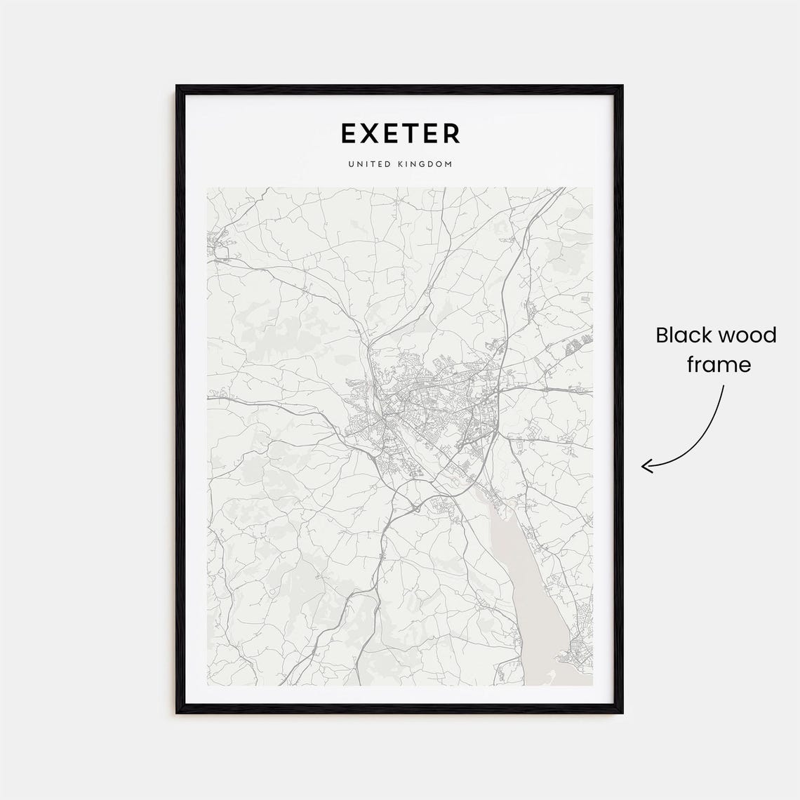Exeter United Kingdom Minimalist City Street Map Poster Wall Decor - Image 3