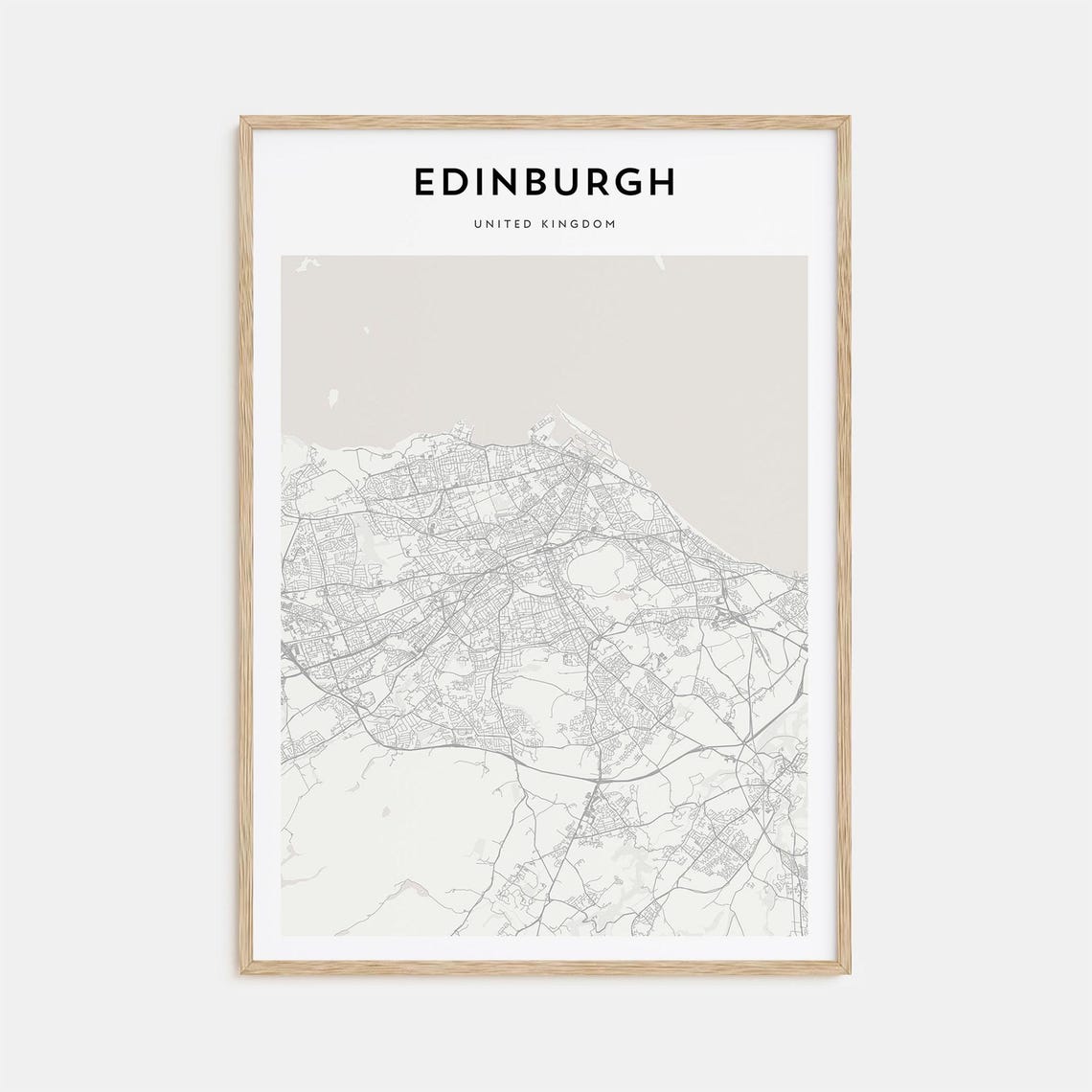 Edinburgh United Kingdom Minimalist Street Map Travel Poster