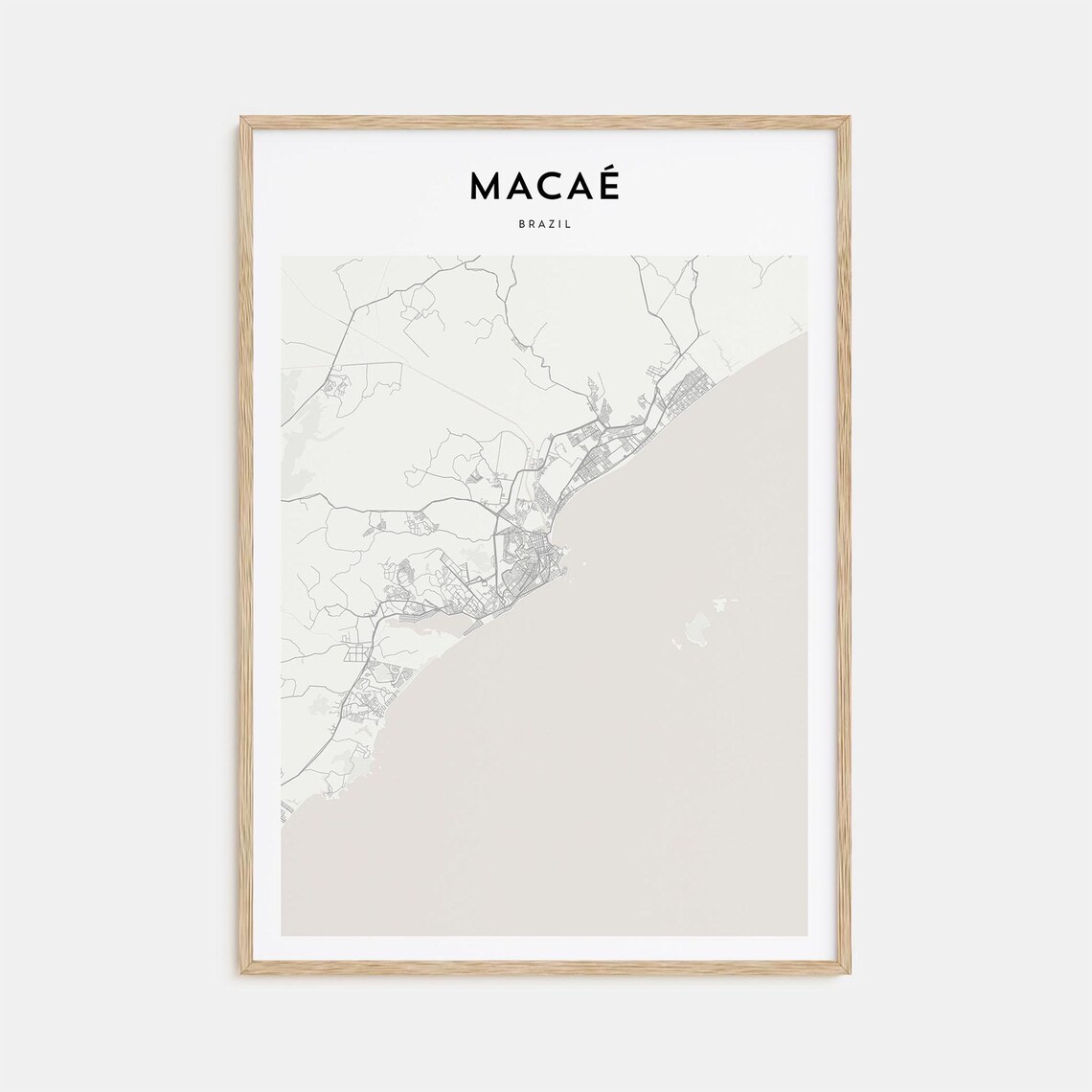 Macae Brazil City Street Map Minimalist Line Art Travel Poster