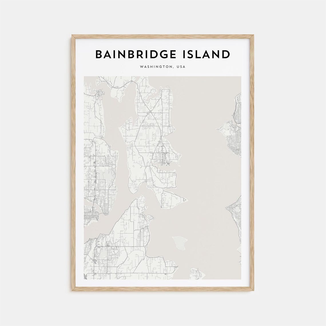 Bainbridge Island Washington Puget Sound Minimalist Map Travel Poster