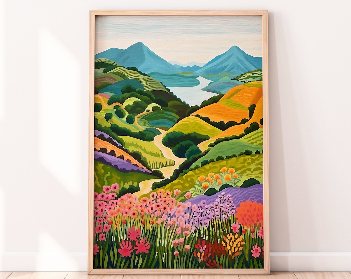 Sumba Mountain Park Illustration, Indonesia Travel Poster