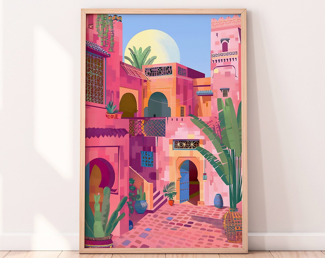 Kasbah Marrakech Morocco Travel Poster Art - Image 3