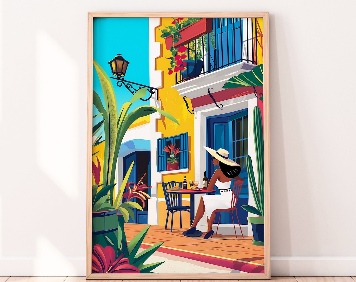 South America Travel Illustration Art Print