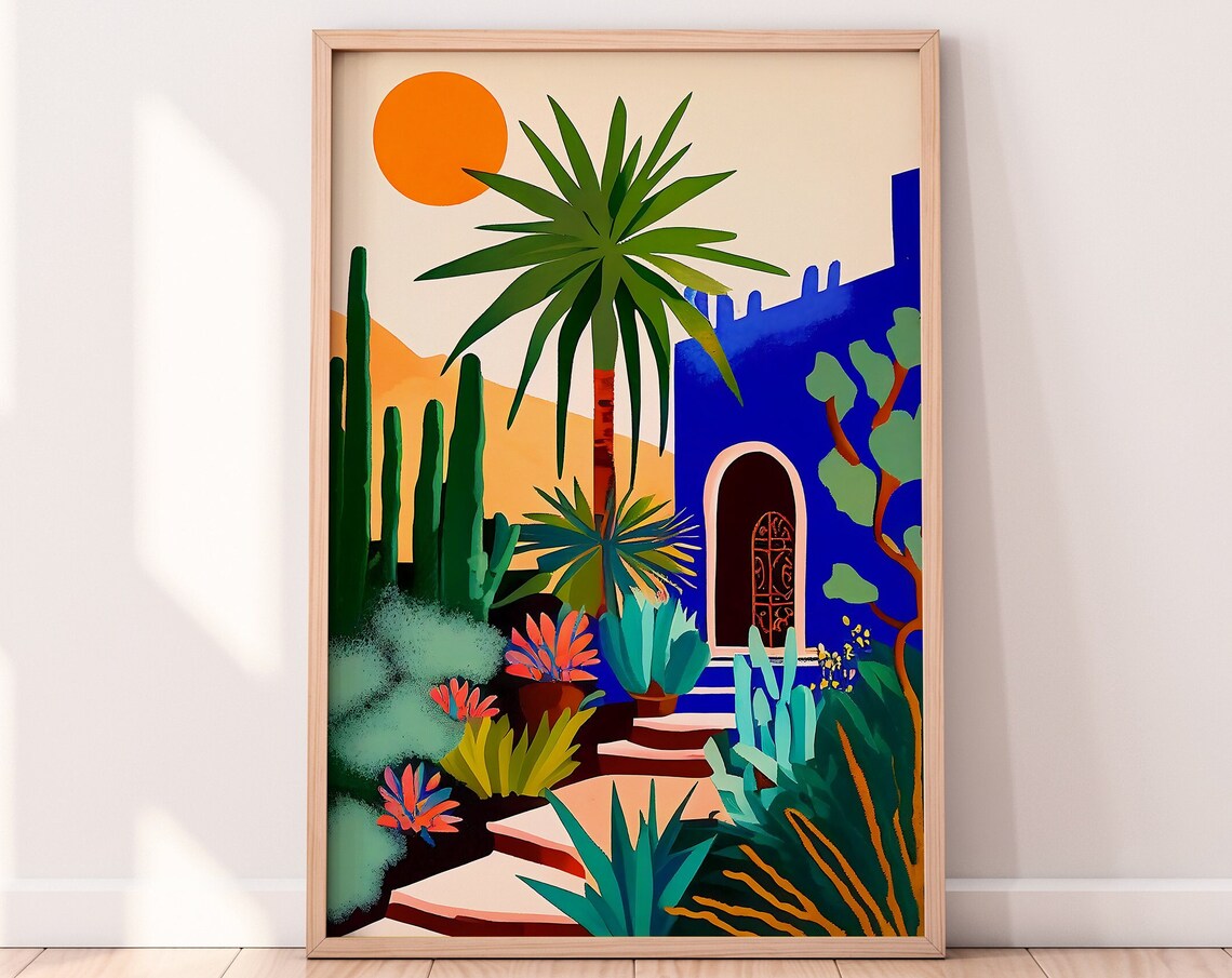 Jardin Majorelle Garden Illustration, Marrakesh Travel Poster - Image 4