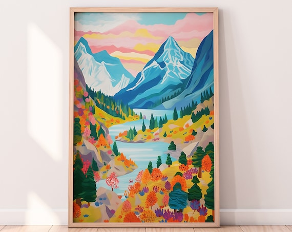 Mount in Switzerland Abstract Mountain Art Print