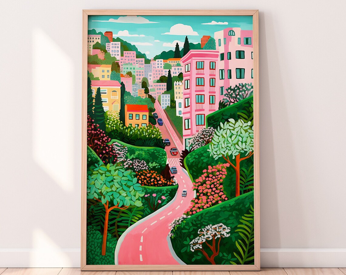 Steep Street In San Francisco, Travel Poster