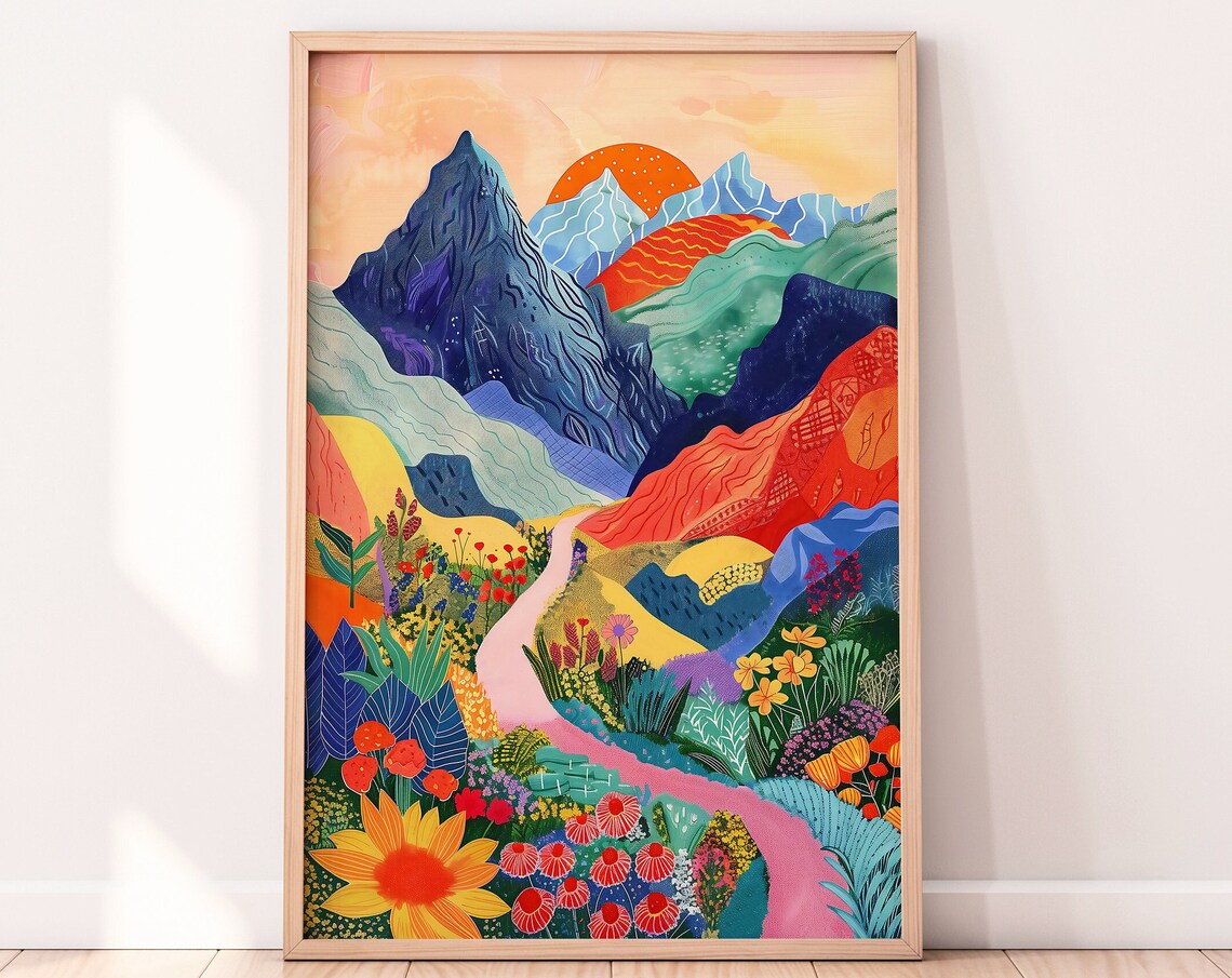 Mountain Scenery Illustration Landscape Art Print