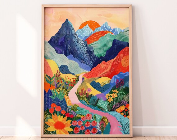 Mountain Scenery Illustration Landscape Art Print