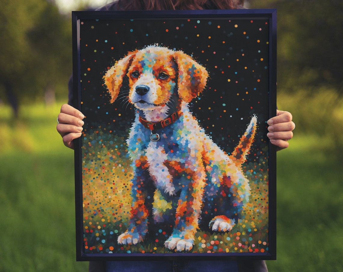 Puppy Painting Animal Artwork Nursery Wall Art Cute Dog Decor Dog Lovers Gift Baby Room Art Print Kids Room Wall Art Spaniel Art