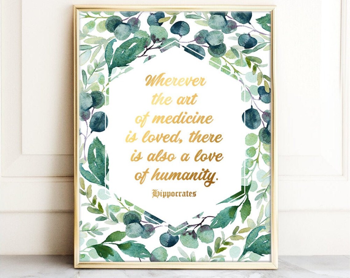 Gold Foil Doctor Gift, Medical Science Art Print