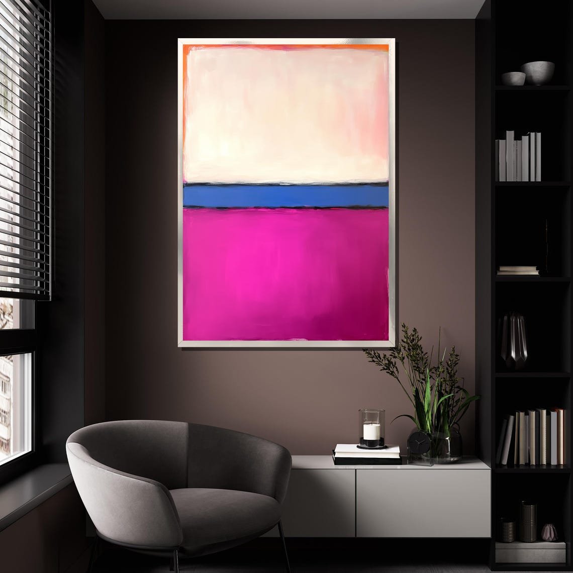 Mark Rothko Style Pink Blue And Magenta Stacked Color Field Poster - Image 4