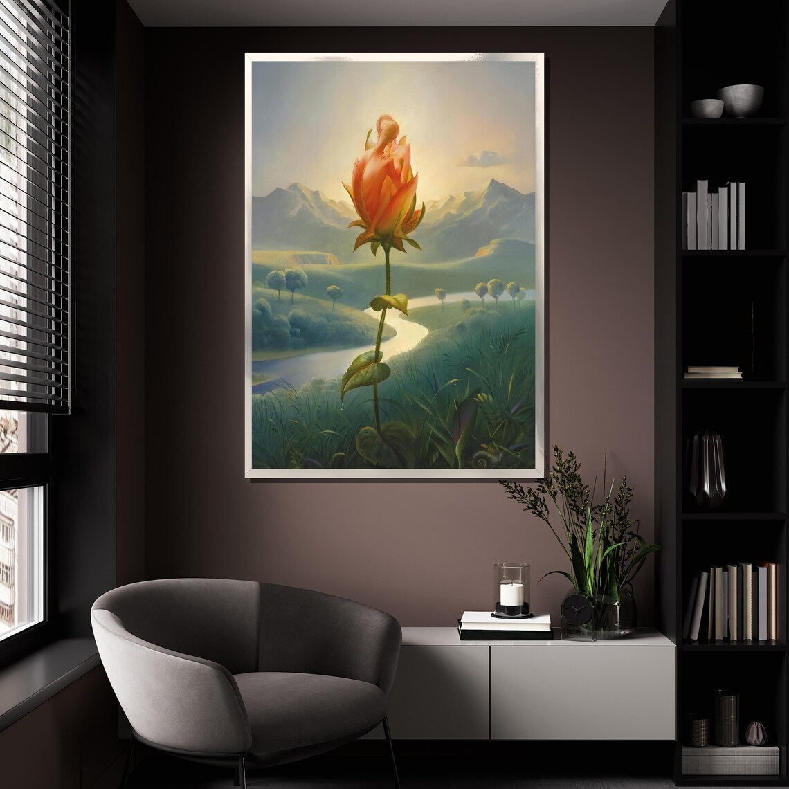 Morteza Katouzian The Last Rose Giant Bloom Valley Surreal Art Poster - Image 4