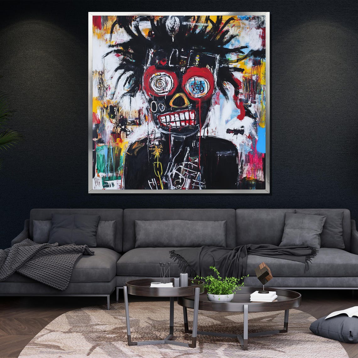 Abstract Skull Painting Colorful Graffiti Inspired Wall Art Bold Contemporary Decor Unique Artwork Gift - Image 4