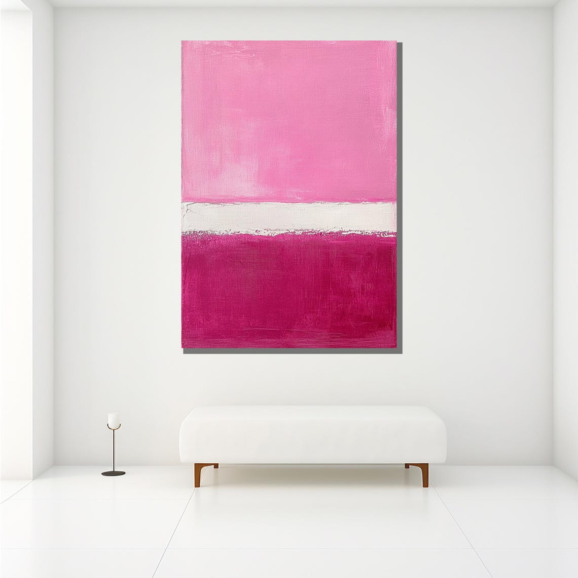 Mark Rothko Style Pink And White Color Field Abstract Art Poster - Image 2