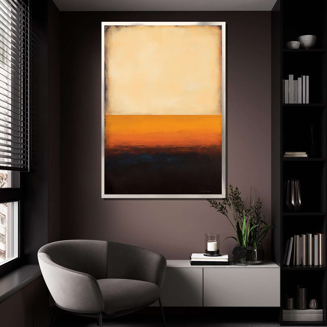 Mark Rothko Painting Beige Orange And Black Abstract Artwork Modern Art Gift For Wall Decor - Image 4