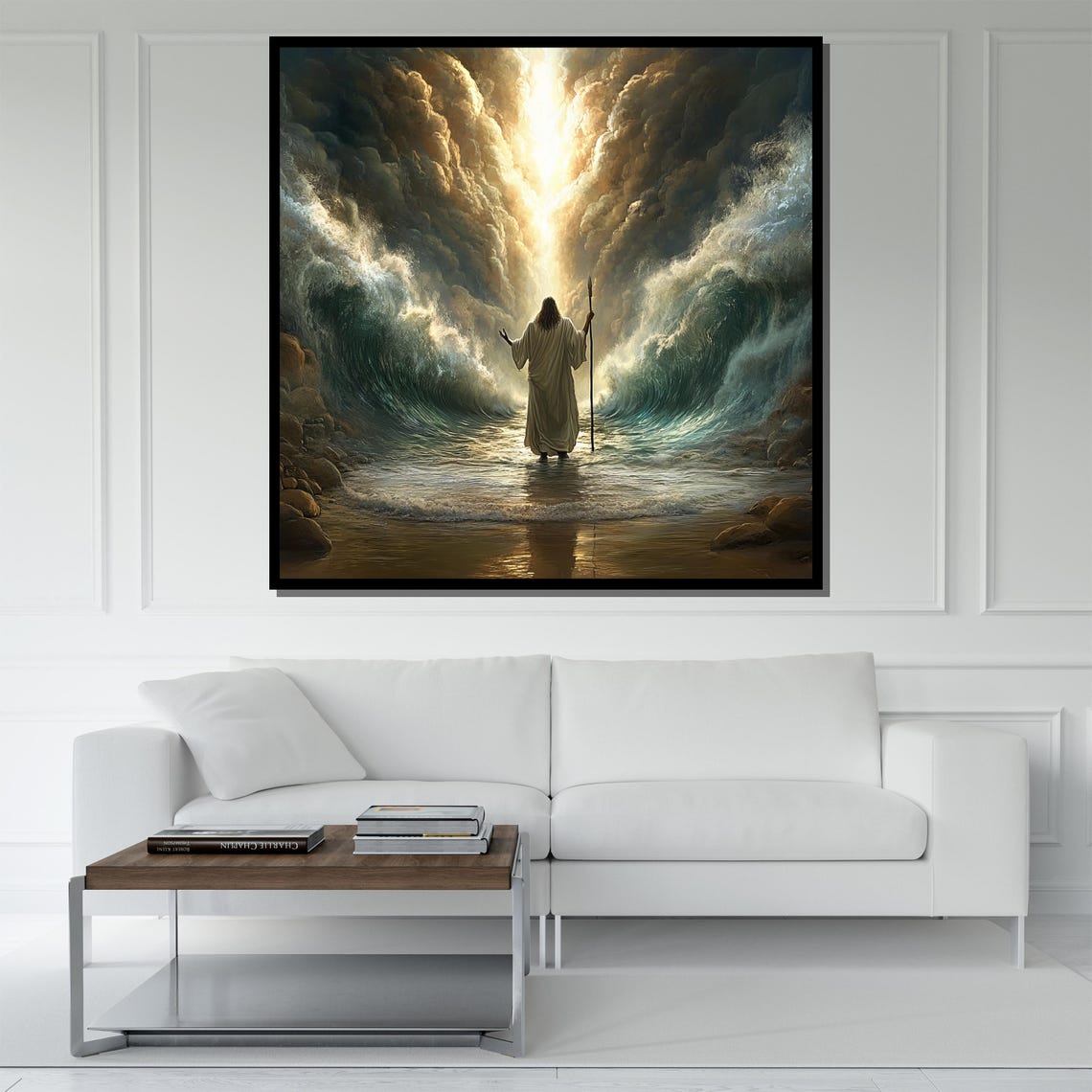 Moses Parting The Red Sea With Towering Waves Religious Poster - Image 5