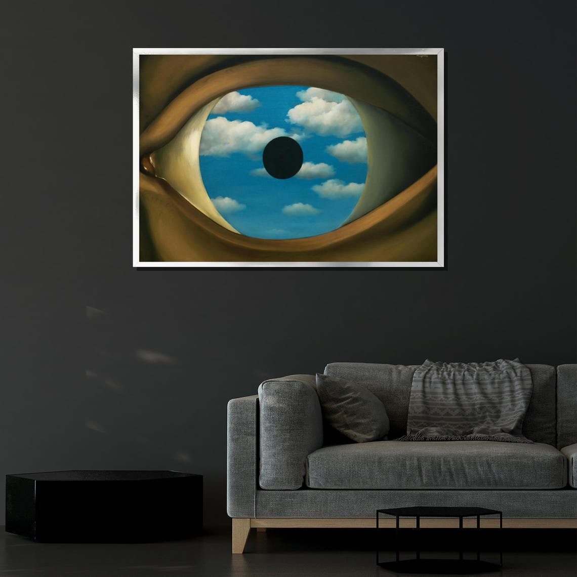 René Magritte The False Mirror Giant Eye Sky Clouds Surrealist Poster - Image 4