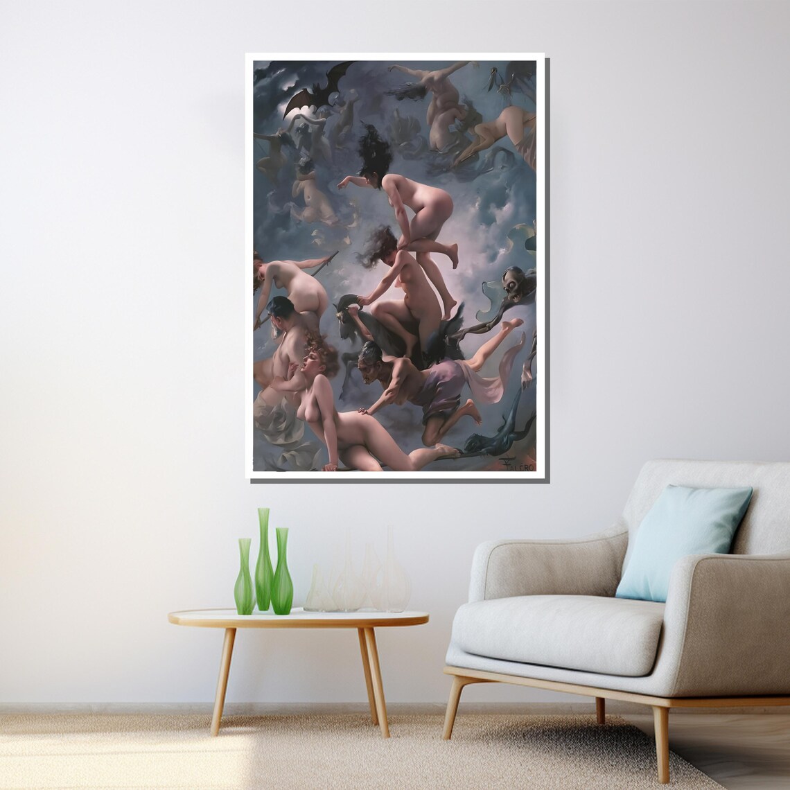 Luis Ricardo Falero Witches Sabbath Flying Witches Night Sky Poster - Image 3