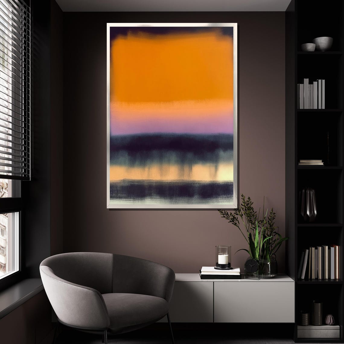 Mark Rothko Painting Sunset Orange And Purple Abstract Art Modern Wall Decor Mid Century Gift Large Artwork - Image 4
