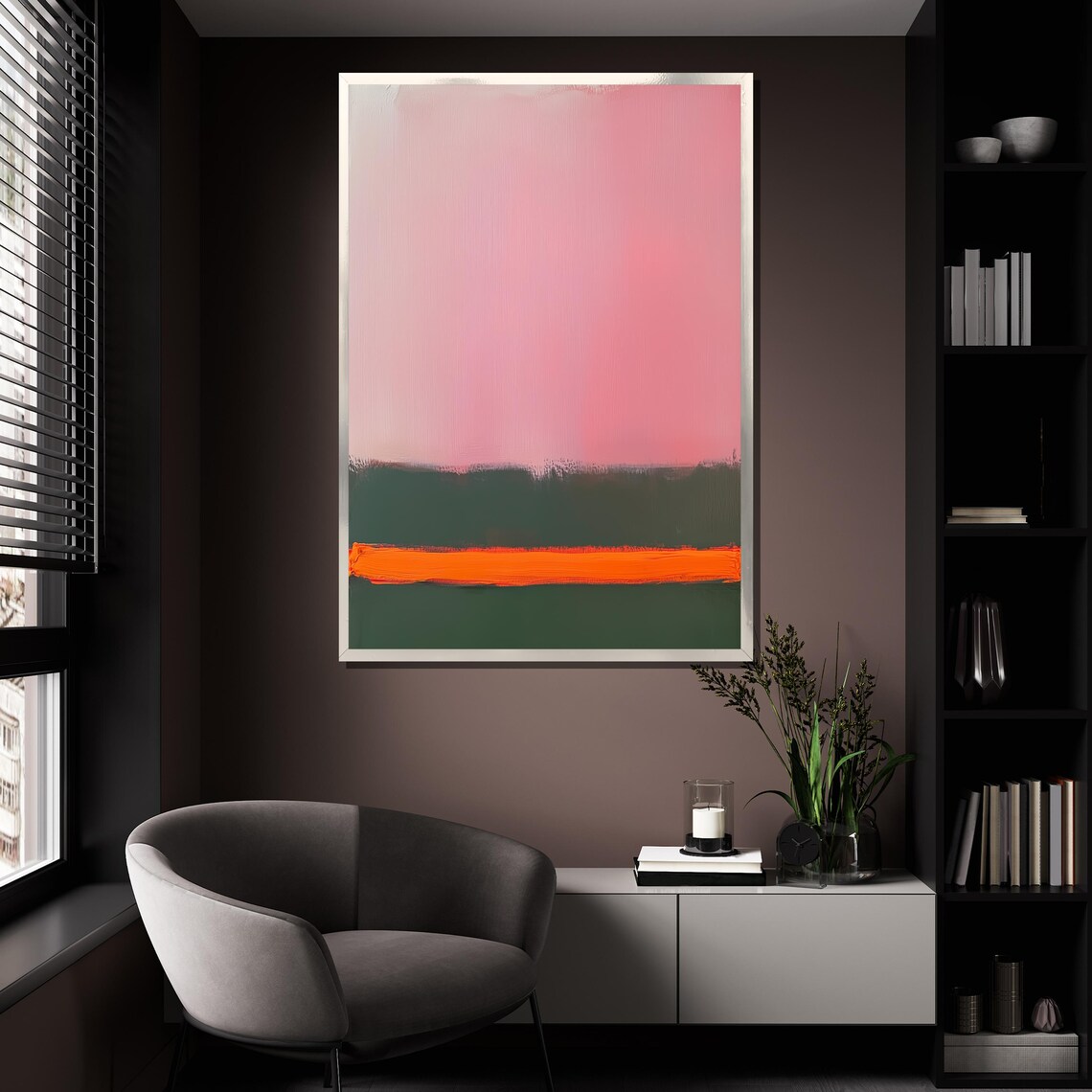 Mark Rothko Painting Pink And Orange Abstract Art Modern Wall Decor Mid Century Gift Large Artwork - Image 4