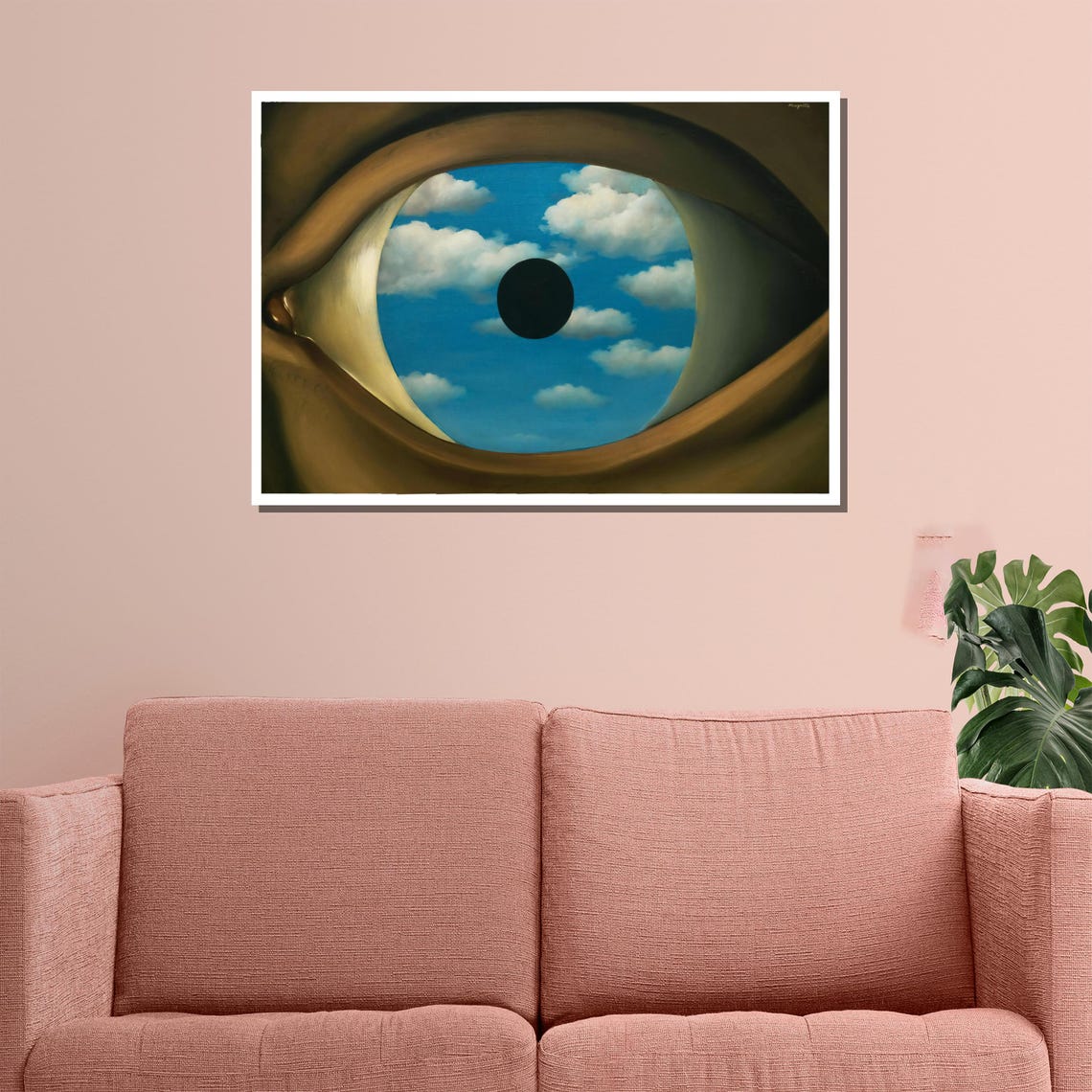 René Magritte The False Mirror Giant Eye Sky Clouds Surrealist Poster - Image 3