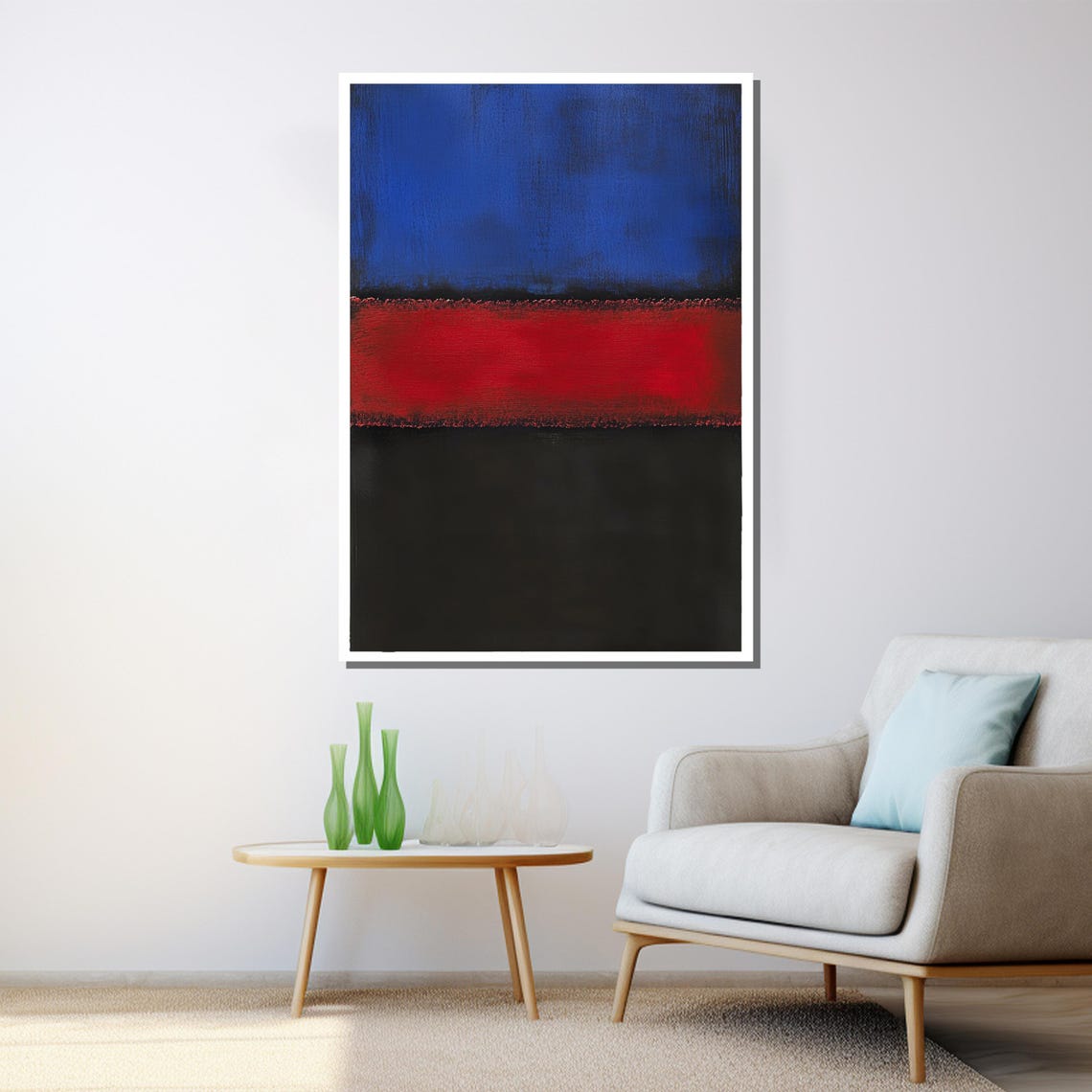 Mark Rothko Blue Red Black Primary Color Field Abstract Print - Image 3