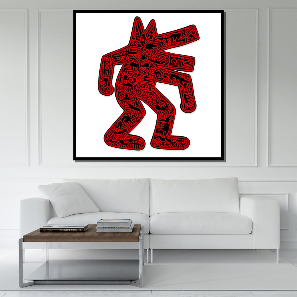 Bold Red And Black Abstract Dog Pop Art Modern Wall Art For Home Decor Or Unique Gift - Image 5