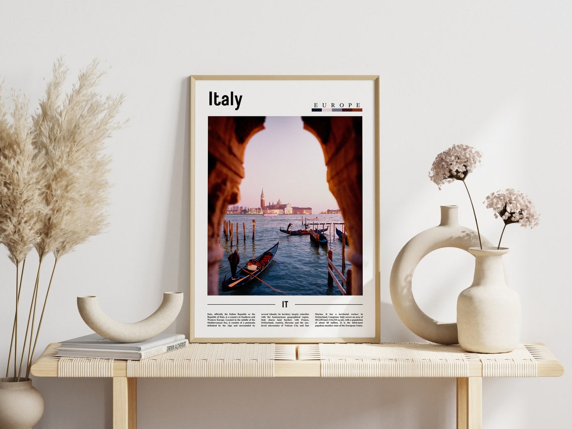 Italy Venice Gondolas Canal View Through Stone Archway Poster - Image 3
