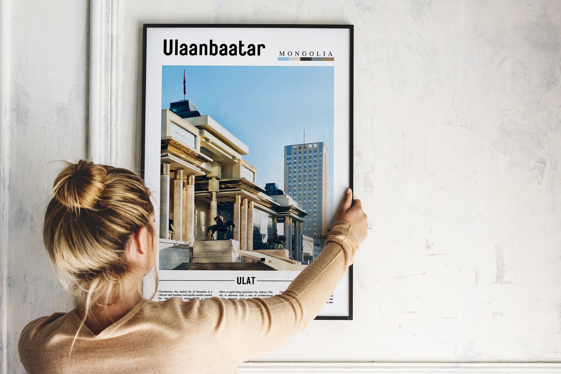 Ulaanbaatar Mongolia Parliament Square Capital City Travel Poster - Image 2