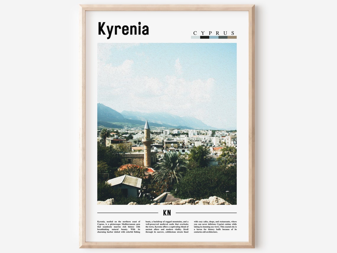 Kyrenia Poster Kyrenia Print Kyrenia Wall Art Minimal Travel Print Travel Destination Oil Painting Poster