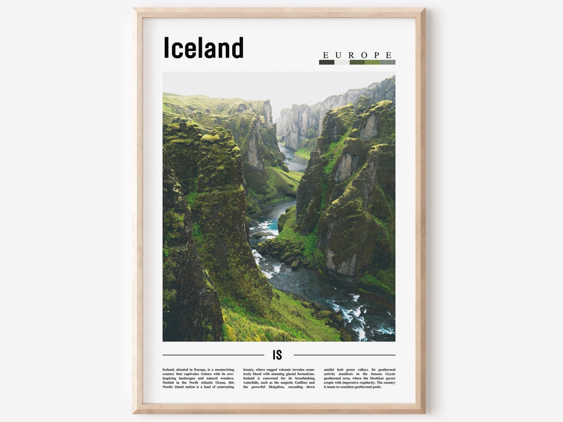 Iceland Poster Iceland Print Iceland Wall Art Europe Photo Europe Poster Europe Print Travel Poster