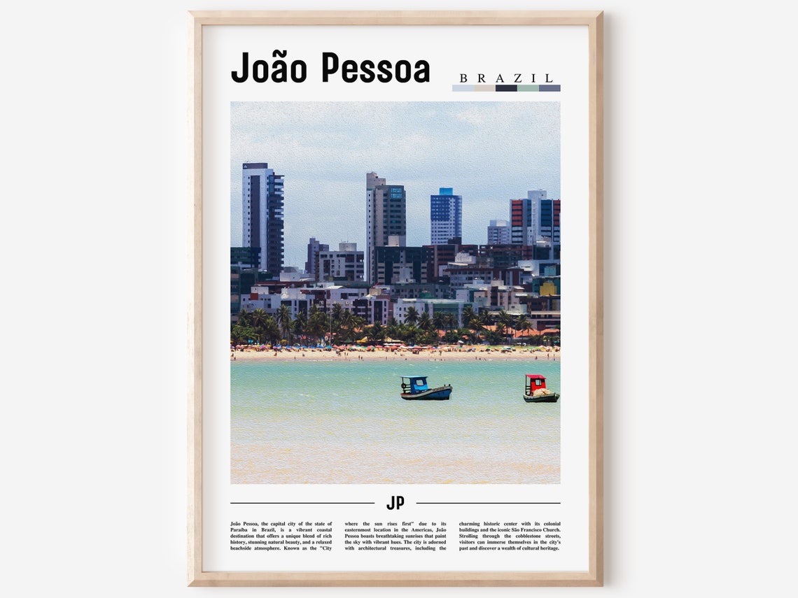 Joao Pessoa Brazil Beachfront Skyline High Rise Coast City Poster