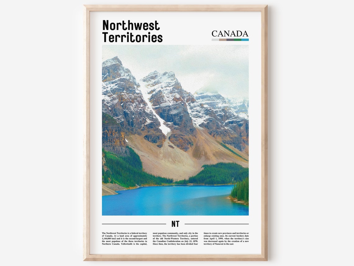 Northwest Territories Canada Alpine Lake Mountain Travel Poster
