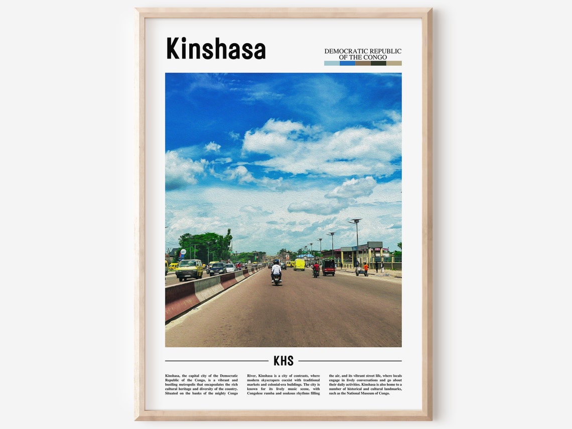 Kinshasa Democratic Republic Congo City Street Photography Poster