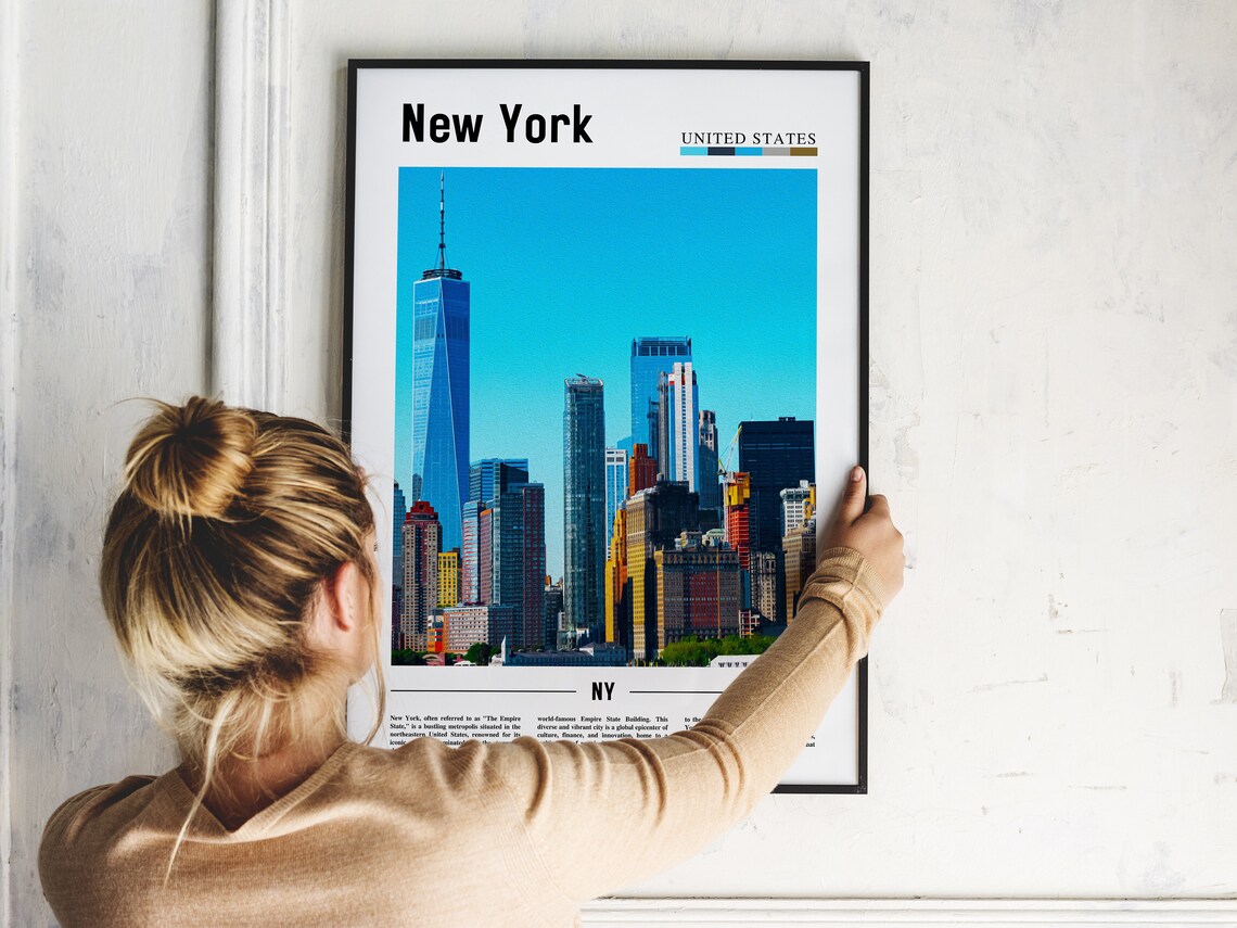 New York One World Trade Center Sunny Skyline Day Photo Poster - Image 2