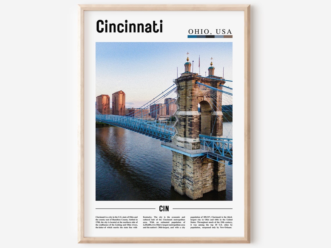 Cincinnati Print Cincinnati Poster Cincinnati Wall Art United States Photo United States Poster United States Print Travel Poster