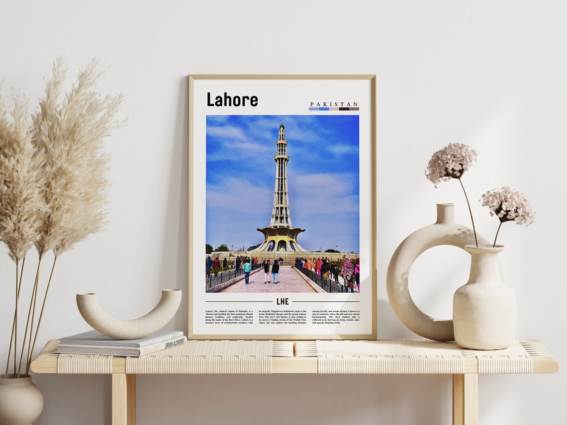 Lahore Minar e Pakistan Tower Landmark City Heritage Travel Poster - Image 3