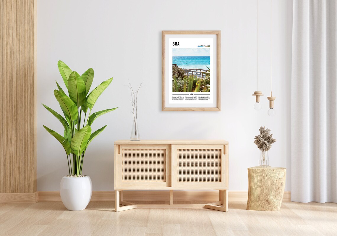30a Florida Print 30a Florida Poster 30a Florida Wall Art Oil Painting Poster City Print City Artwork Travel Artwork Travel Wall Art - Image 3