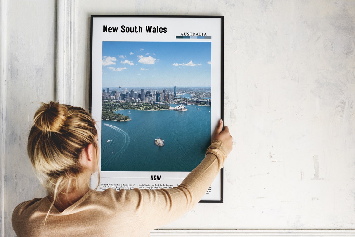 New South Wales Print New South Wales Poster New South Wales Wall Art Minimal Travel Print Minimal City Poster Oil Painting Poster - Image 2