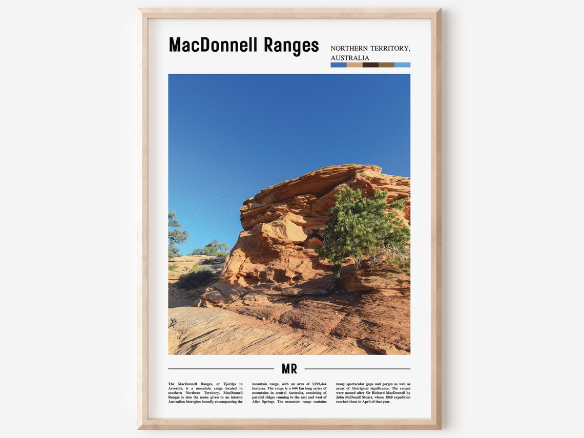 MacDonnell Ranges Red Rock Outback Poster Northern Territory Australia