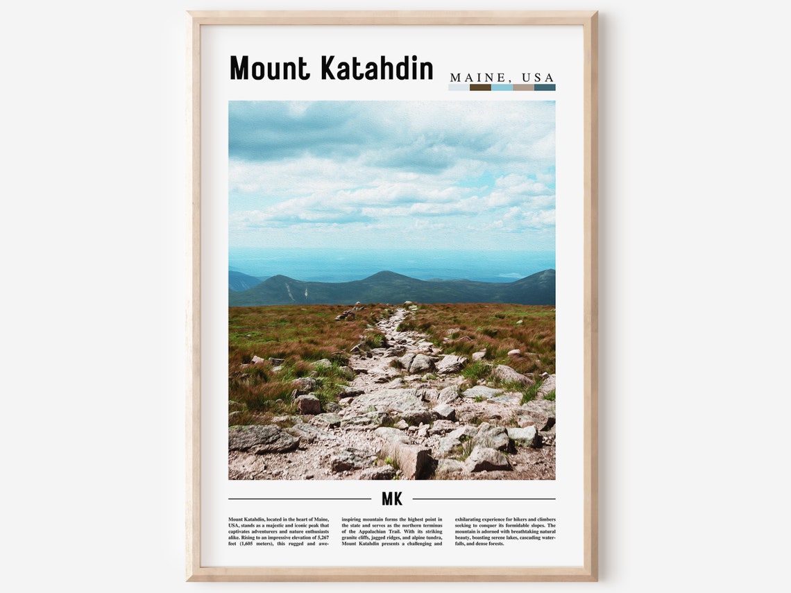 Mount Katahdin Maine Rocky Summit Trail Appalachian Terminus Poster