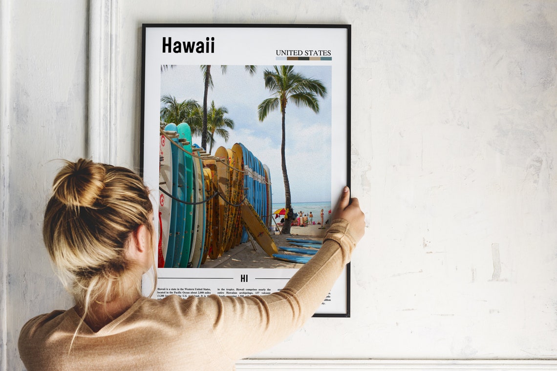 Hawaii Poster Hawaii Print Hawaii Wall Art United States Photo United States Poster United States Print Travel Poster - Image 2
