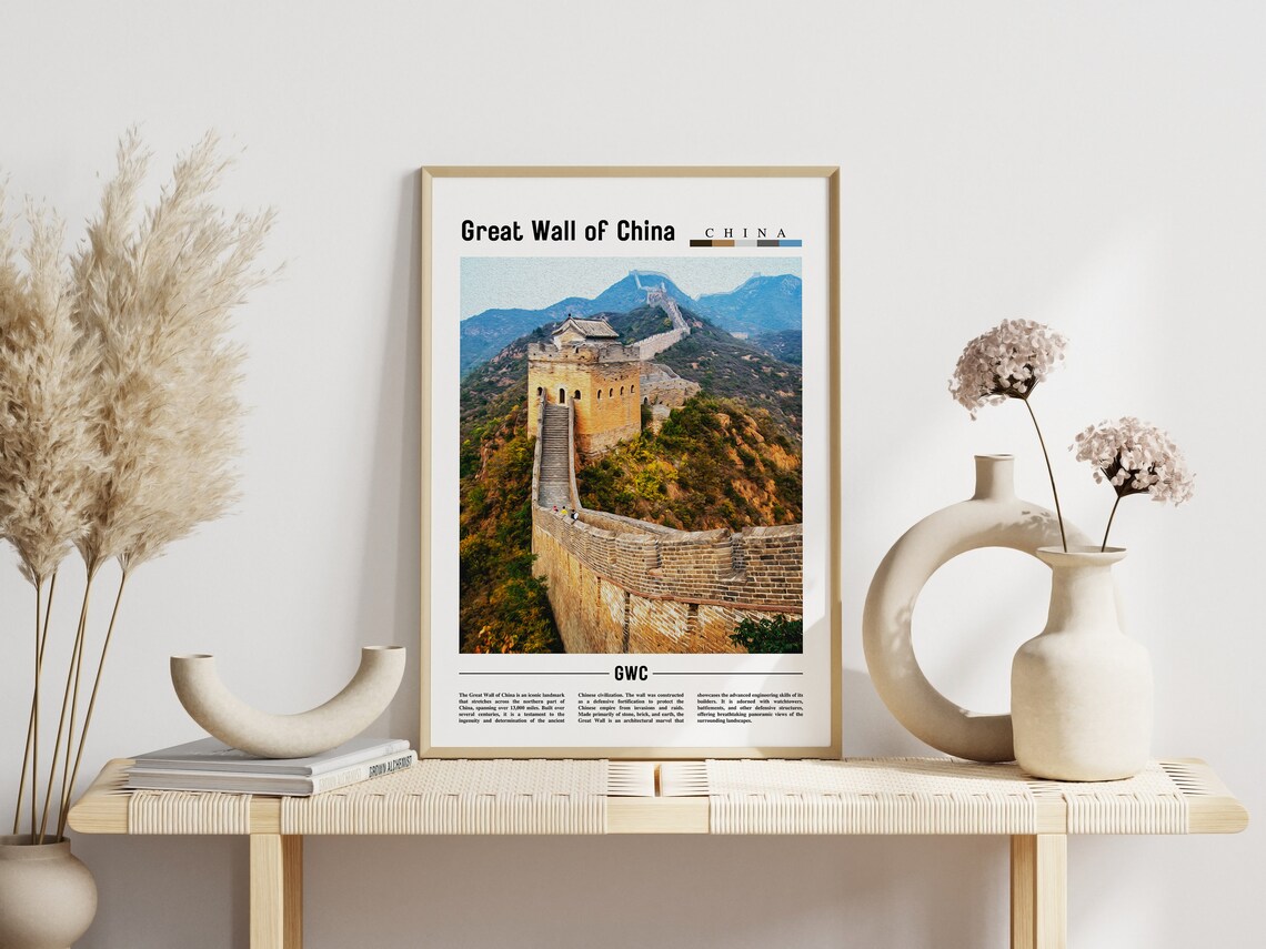 Great Wall Of China Mountain Watchtower Photo Iconic Travel Poster - Image 3