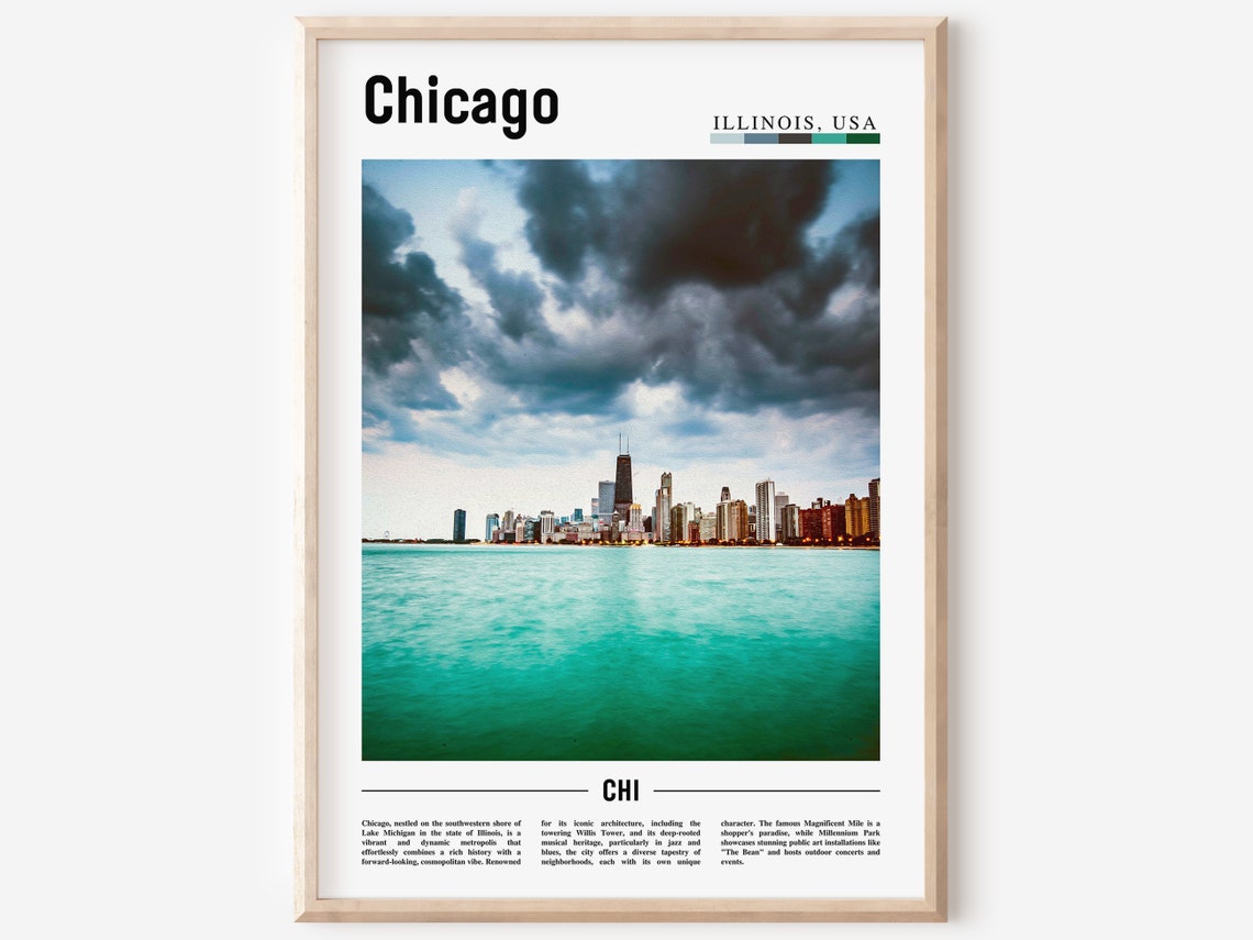 Chicago Print Chicago Poster Chicago Wall Art United States Photo United States Poster United States Print
