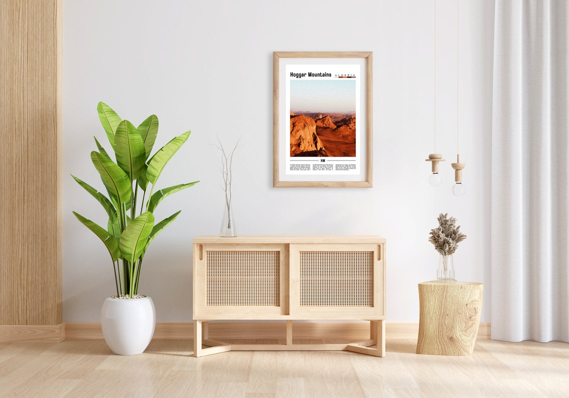 Hoggar Mountains Algeria Red Rock Desert Sunset Scene Poster - Image 2