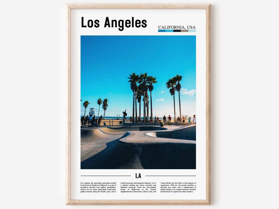 Los Angeles California USA Venice Beach Skate Park Photo Poster